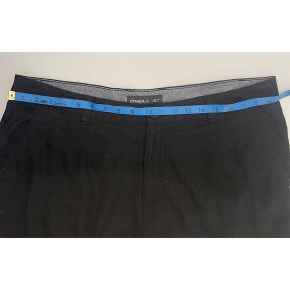 ONeill Mens Black Linen Blend Shorts Size 38 With Front & Back Pockets Outdoors - Picture 3 of 7